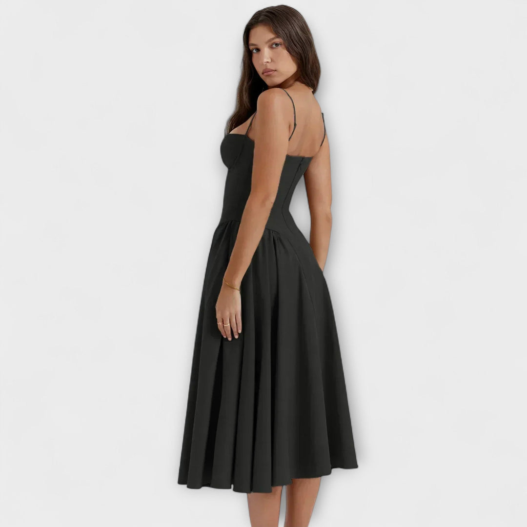 Rosalie - Elegantní bezrukávový korzetový šaty