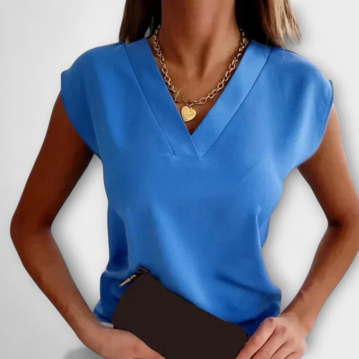 Dámský letní top s V-výstřihem a volnými rukávy