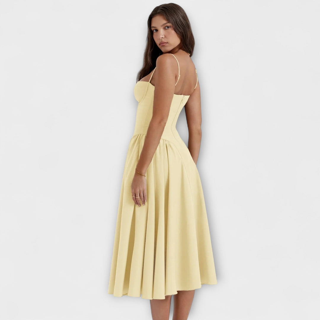 Rosalie - Elegantní bezrukávový korzetový šaty